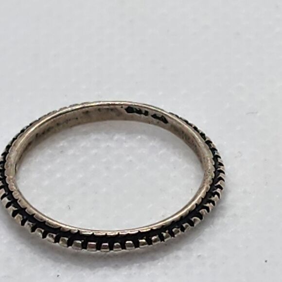 Waldeck Johnson Navajo Sterling Silver Beaded Eternity Band Ring (4.75) - Picture 5 of 7